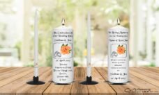 Wedding Unity Candle Set and Remembrance Candle Peach Rose