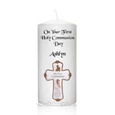 Communion Candle Cross Girl