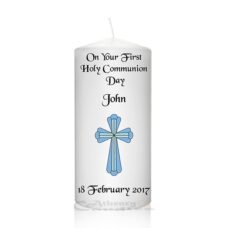 Communion Candle Blue Cross Boy