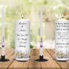 Wedding Unity Candle Set and Remembrance Candle Purple Flowers