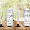 Wedding Unity Candle Set and Remembrance Candle Silver Ring with Diamond
