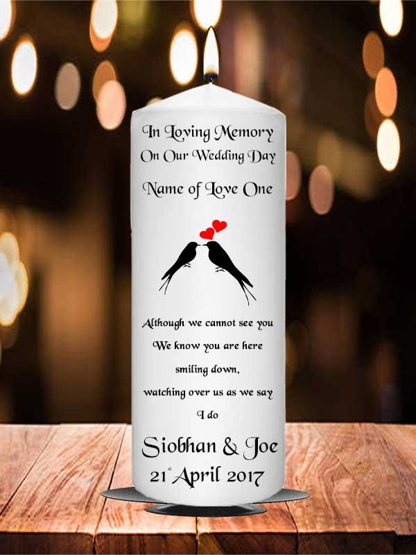 Wedding Remembrance Candle Black Birds