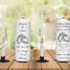 Wedding Unity Candle Set and Remembrance Candle Silver Ring