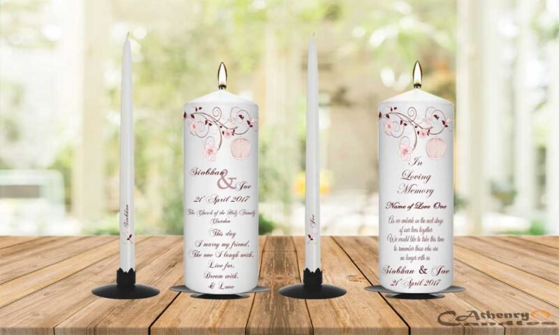 Wedding Unity Candle Set And Remembrance Candle Birds Cage