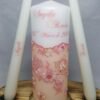 Lace Wedding Unity Candle Set Peach Flowers
