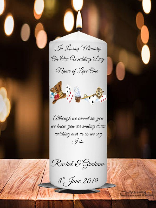 Wedding Remembrance Candle Alice in Wonderland